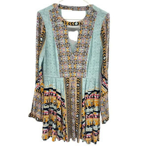 Free People Multicolor Patterned Mini Dress